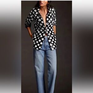Anthropologie Black and White Button Down Shirt